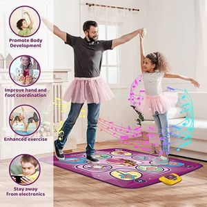 Gleamkid Tapis de danse lumineux à DEL à 8 boutons pour filles, avec volume réglable, musique Gleamkid Tapis de danse lumineux à DEL à 8 boutons pour filles, avec volume réglable, musique