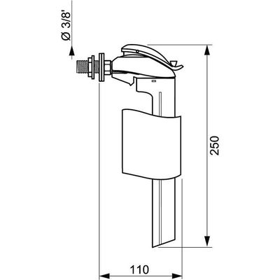 Robinet Flotteur WC Wirquin F89 - Alimentation Latérale Laiton - Embout 3/8" - Blanc - Économie Eau