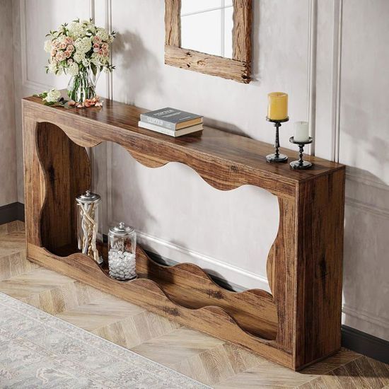 Tribesigns 180CM Table console extra longue derrière le canapé, table de canapé industrielle rustique pour salon | Leroy Merlin