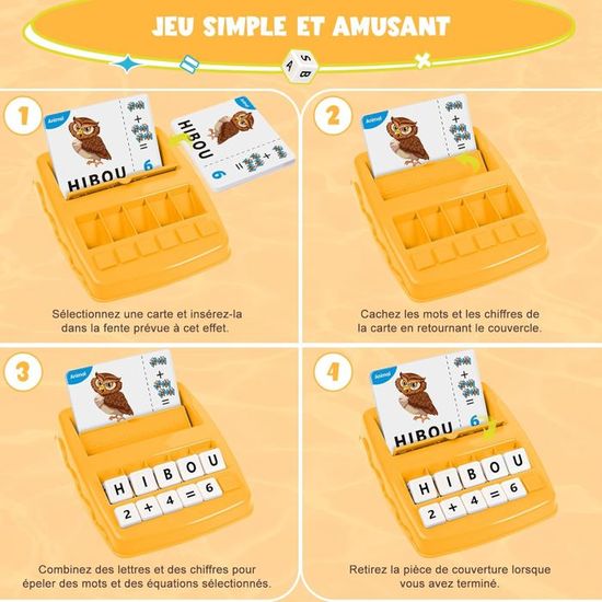 Xespis Educational Games 3 4 5 6 7 8 Years, Holiday Gifts for Boys and Girls, Toy Girl 3-8 Years, Gift Child 3-6 Years Boy Learn to Read French Board Games Letter Scrabble Xespis Educational Games 3 4 5 6 7 8 Years, Holiday Gifts for Boys and Girls, Toy Girl 3-8 Years, Gift Child 3-6 Years Boy Learn to Read French Board Games Letter Scrabble