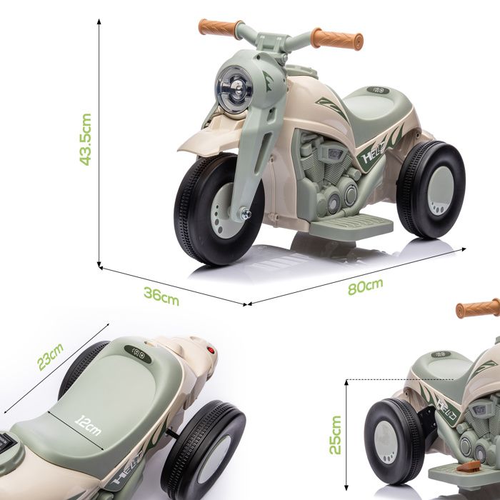 AIYAPLAY Moto Elettrica per Bambini, Honda, 3 km/h, Musica & Luce, 3-6 Anni, fino a 30 kg