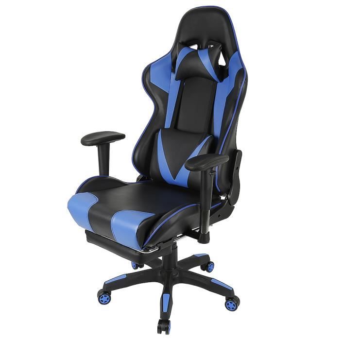Chaise Gaming Alfordson - Bureau Ergonomique Réglable, Design Racing, Confort Longue Durée (Bleu, 150 Kg Max) - 6
