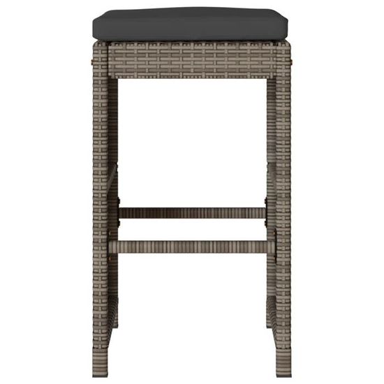 vidaXL Tabouret de jardin avec coussin, repose-pieds pour terrasse, balcon, cour, tabouret cube ottoman, mobilier de terrasse, en polyrotin noir