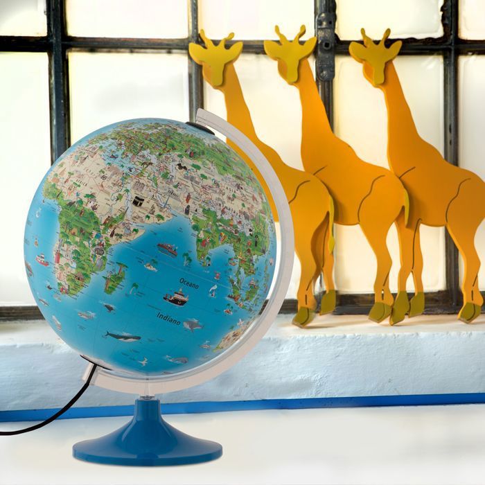 GLOBE TERRESTRE ET Carte Du Monde Terrestre En Laiton Antique De 12