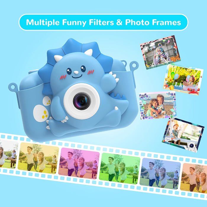 TIATUA Appareil Photo Enfant,2.0 Pouces Appareil Photo Numérique, 20MP/1080P Caméra Vidéo Selfie,32G Carte, Lecteur de Cartes, Cadeaux pour Enfants de 3 à 12 Ans (Rose