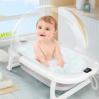 HomCom Baignoire Pliable Pour Bébé Avec Pieds Antidérapants