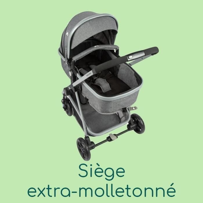 BEBECONFORT Poussette 3 en 1 Hello, avec nacelle intégrée + Siège