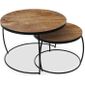 Table Basse Gigogne En Bois Et Metal Larry Marron L 48 X P 48 X H