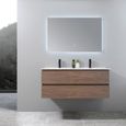 LuxuryBain - Meuble de salle de bain double vasque 120cm bois foncé avec miroir led LB-8331-0