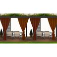 Rideaux D'extérieur Imperméable | 4 x 155x240cm Marron - Rideau Pare-Soleil pour Balcon - Rideau Exterieur pour Terrasse-0