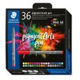 36 feutres - Pointe pinceau - Staedtler - Pigment Arts Pen - Couleurs basiques-0