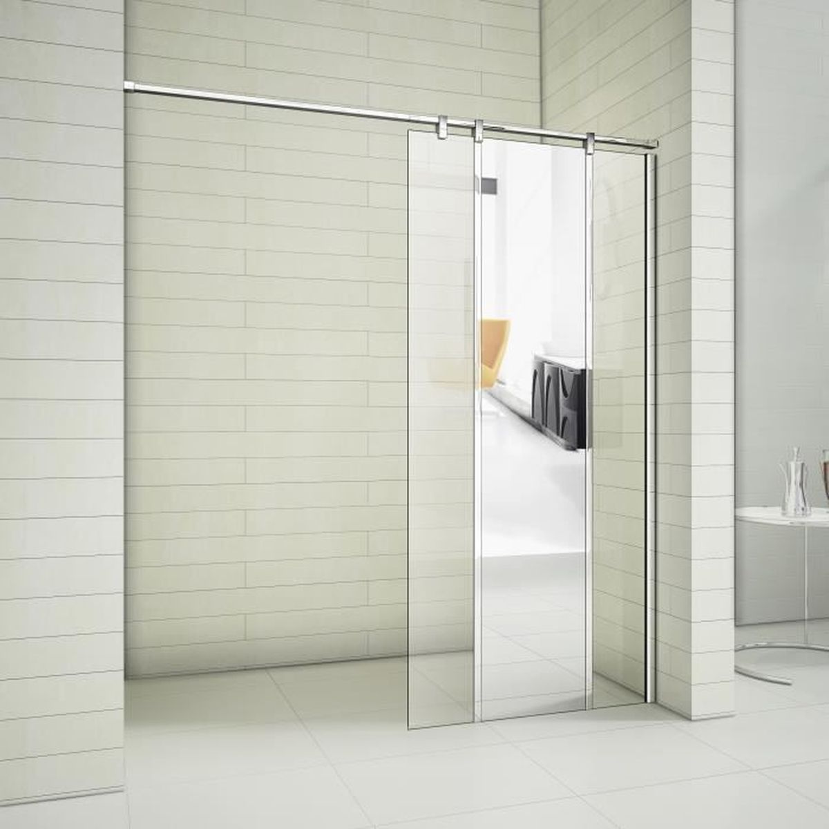 Paroi De Douche A L Italienne 100x200cm Avec Miroir En Verre