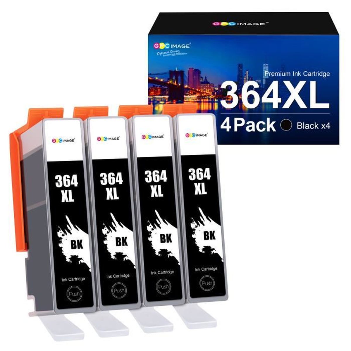 QUALITONER - 4 Cartouche compatible pour HP 364 XL