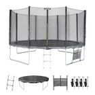 SWEEEK Trampoline 430cm gris avec filet de protection. échelle. bâche. filet pour chaussures. kit d'ancrage - Vénus XXL- Trampoline de