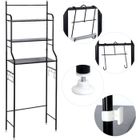 QUIIENCLEE Meuble de toilette / Colonne de toilette / Meuble WC 3 rangées étagère de salle de bains noir 165*55*26cm