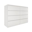 HUCOCO MILAN - Commode contemporaine 8 tiroirs - 40x138x97- Meuble de rangement moderne - Blanc