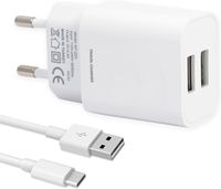 Chargeur USB Leyf 12W 2 ports, chargeur rapide, alimentation, câble de chargement USB A vers Type-c (1 m)