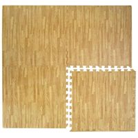 Tapis Puzzle 60x60cm couleur bois marron clair 15976