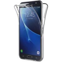 Coque Samsung Galaxy J7 (2016) Avant + Arrière 360 Protection Intégrale Transparent Silicone Souple Etui Tactile Housse Antichoc