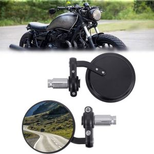 Mota Rétroviseurs Fibre De Carbone Universel Latéraux Pour Moto Quad Scooter Plastique Tige Filetée M8 Miroir Noir Aluminium 8 mm - Auto