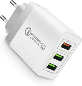 Chargeur Rapide XSSIVE XSS-AC60QC 3A QC3.0 Avec Câble USB-C - Blanc, Universel, Parfait Pour Téléphone Rapide