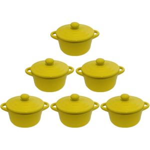 Hobby Tech Lot De 6 Mini Cocottes Bleues Turquoises Céramique Double Poignées Avec Couvercle 13,5cm X 8cm Contenance Moule 200ml Ramequin Résistant Haute Température Four (Bleues Turquoise, Lot De 6