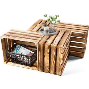 Caisse en bois de rangement 40x35x14cm