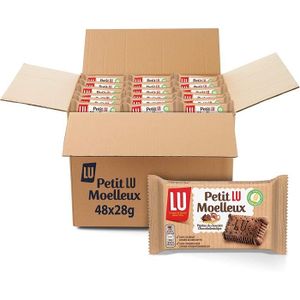MARBRE & BROWNIE Petit LU Moelleux - Carton de 48 Sachets - Gâteau aux Pépites de Chocolat - Idéal pour le Goûter