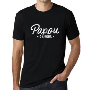 T-SHIRT Homme Tee-Shirt Papou D'Amour T-Shirt Vintage Noir