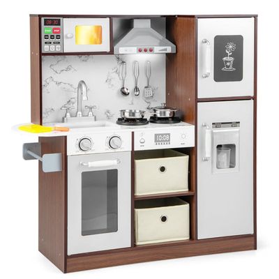 Cuisine De Jeu Pour Enfants AIYAPLAY Avec Lumières Et Sons - Cuisinière, évier à Eau, Frigo, Micro-ondes - Pour 3 à 8 Ans - Dimensions 80x30x101 Cm - 4