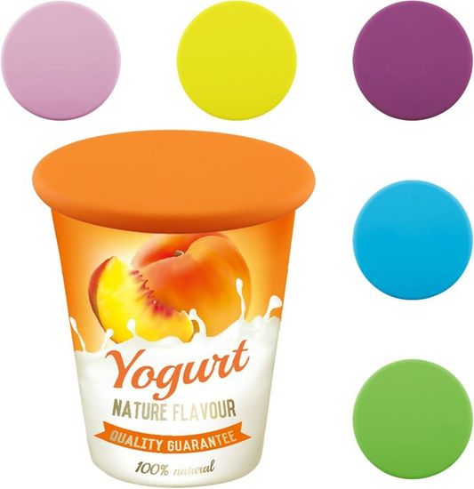 Lot De 6 Couvercles En Silicone Réutilisables Pour Yaourtière - 9,5 Cm Pour Pots De 500g