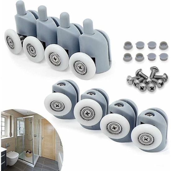 Roulettes De Remplacement Pour Porte De Douche - Lot De 8 Roulettes Coulissantes De 25mm - Convient Aux Portes En Verre D'Épaisseur 4 à 6mm