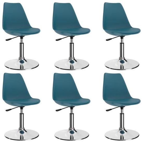 Lot de 6 Chaises de salle à manger, Chaise de cuisine,Chaises pivotantes à dîner Chaise de salon Style Scandinave Turquoise ®OPSFWG®