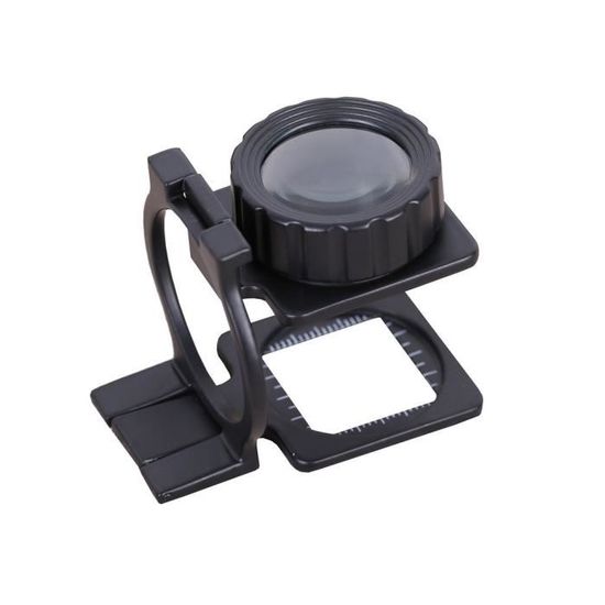 Loupe De Table Pliable 10x - Compte-Fils, En Métal Et Verre Optique - Pour Lecture, Bijouterie, Horlogerie, Réparation
