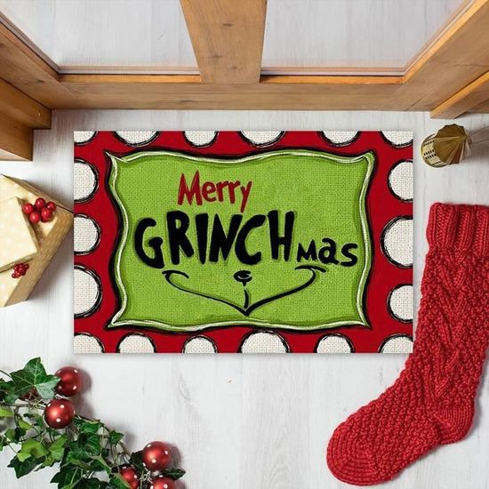 Tapis De Noël 3 Pièces - Set Non Glissant Lavable, Motifs Père Noël, 47x16 Et 24x16 Pouces, Pour Cuisine Salon