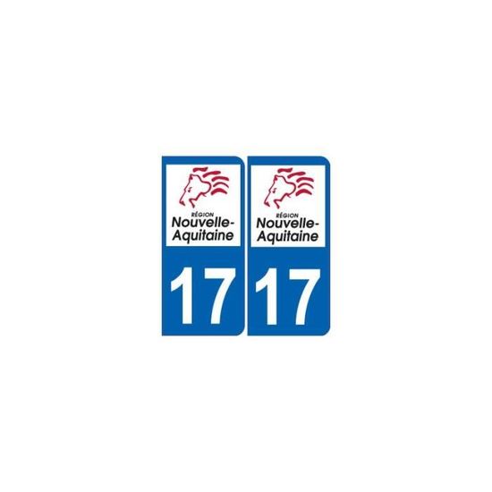 Autocollant Stickers plaque d'immatriculation département 17 Charente-Maritime 