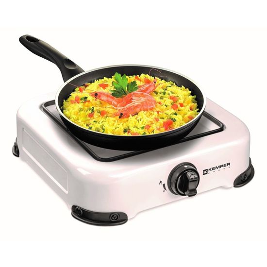 Réchaud Gaz 1 Feu Blanc - Pour Camping, Pique-nique - Grille Acier émaillée - Marque Mezieres - Portable Et Pratique