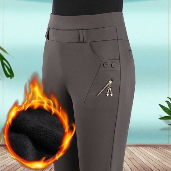 Pantalon Jogging Doublé Polaire Pour Femme – Coupe Large, Taille Haute – Confort Chaud Pour L’hiver, Yoga, Running Et Décontracté