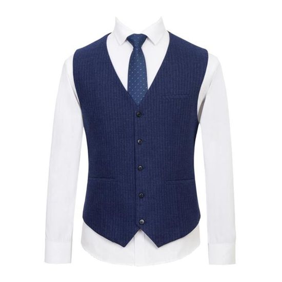 Gilet Costume Homme Classique - Coupe Ajustée, Uni, Pour Mariage, Bureau, Cérémonie