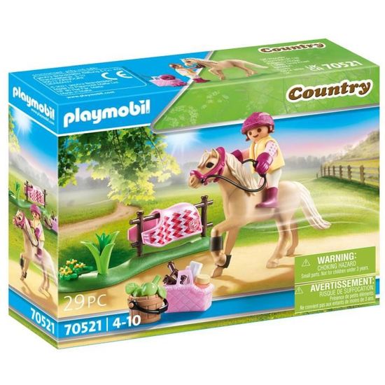 PLAYMOBIL - 70521 - Cavalière avec poney beige - Playmobil Country - 29 pièces - Enfant