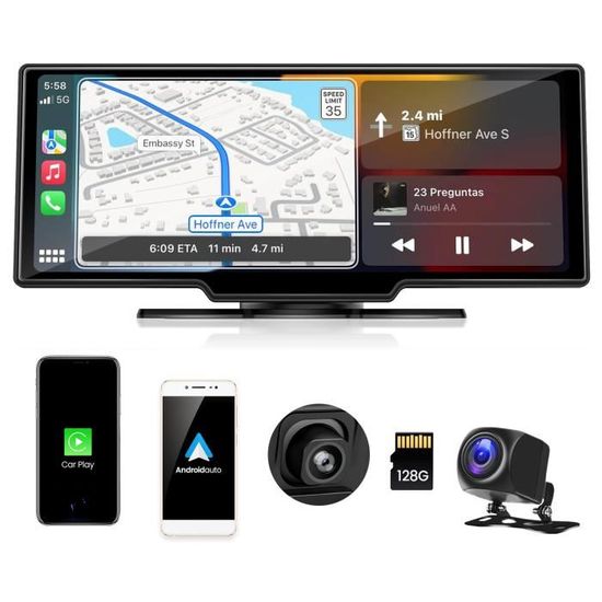 Autoradio Bluetooth PRUMYA 10.26 pouce multimédia sans fil CarPlay Android Mirroring Car DVR Recorder Dashboard pour Nissan Toyota