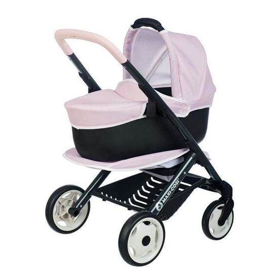 Poussette Jouet Jumeaux Smoby Maxi-Cosi - Pour Poupons Jusqu'à 42cm, Roues Silencieuses, Sièges Réglables - Jeu D'imitation à Partir De 3 Ans