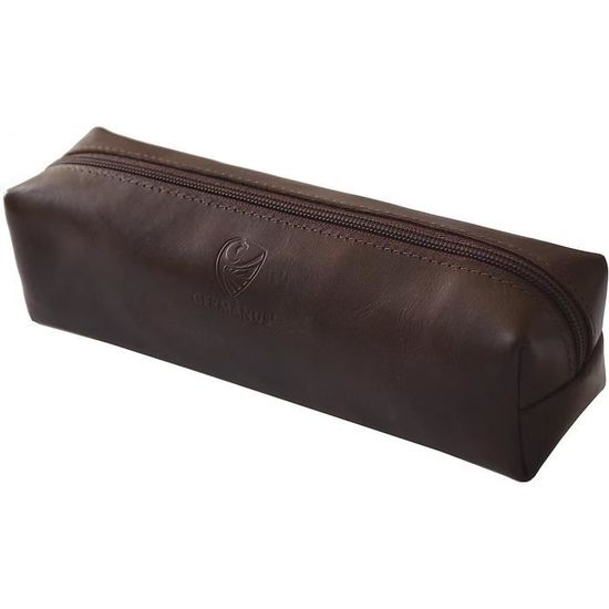 Trousse à Crayons En Cuir Bœufbrun GERMANUS - Fabriquée En UE - Modèle Fass - Neuf Avec étiquettes