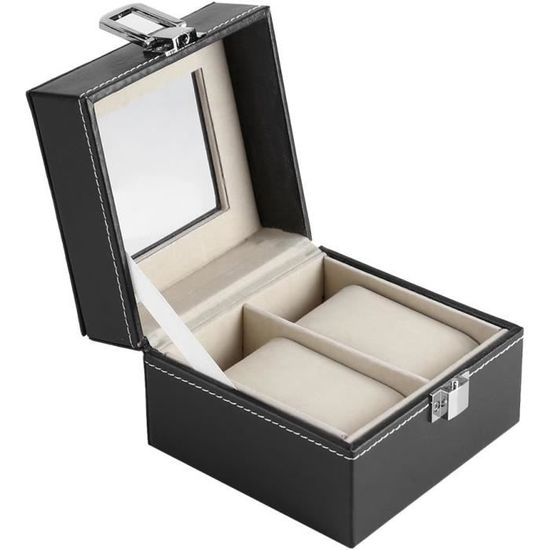 Écrin à Montres 36 Places - Boîte De Rangement Avec Charnière Métal, Noir