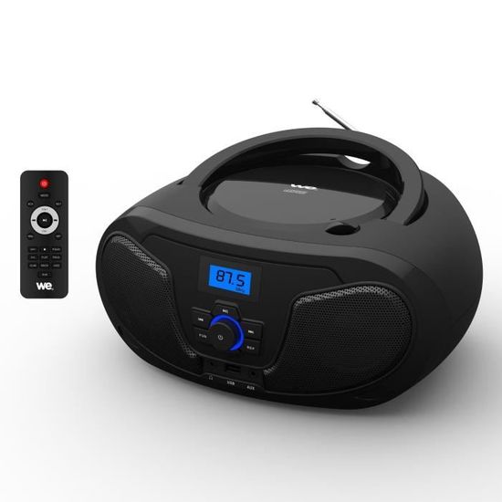 Lecteur Radio CD-USB(MP3)-Bluetooth avec télécommande, 2*2W Noir Blanc