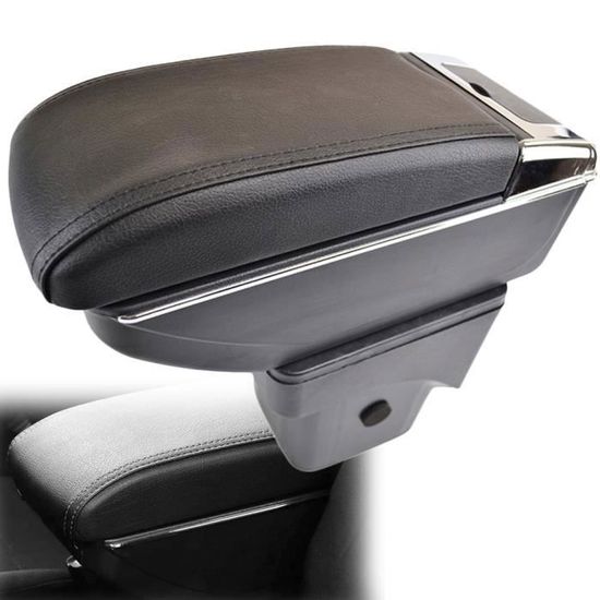 Housse D’accoudoir Central Pour Ford Focus 2015-2018 – Cuir Imperméable Noir