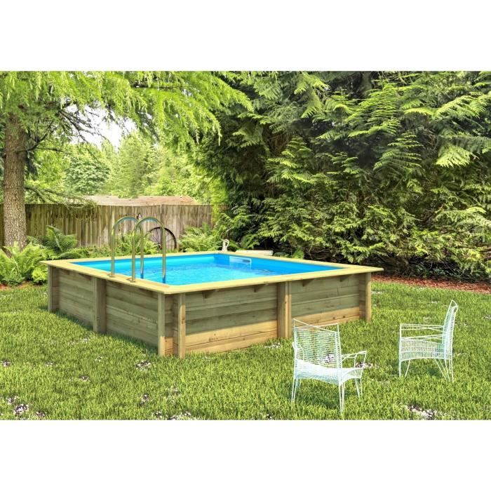 weva piscine bois carree 3x3 m hauteur 1 20 m cdiscount jardin
