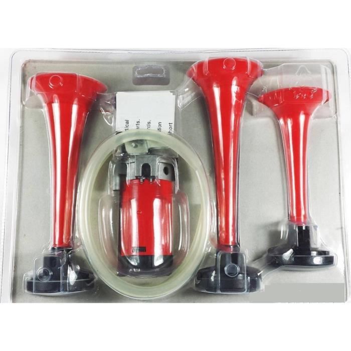 12V Klaxon Air Horn Triple Trompette avec Compresseur Pour Voiture Camion Bateau Moto