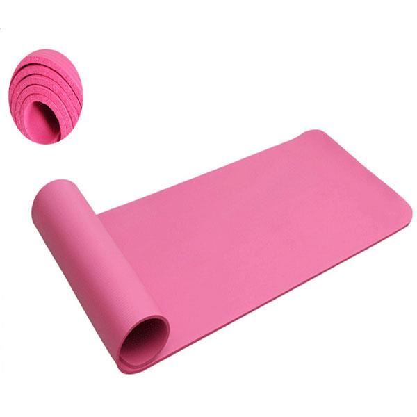 Tapis de Yoga pliable-Tapis de sport-Pour la maison-183x61x1cm-Antidérapant-Avec une Sangle de transport-Rose