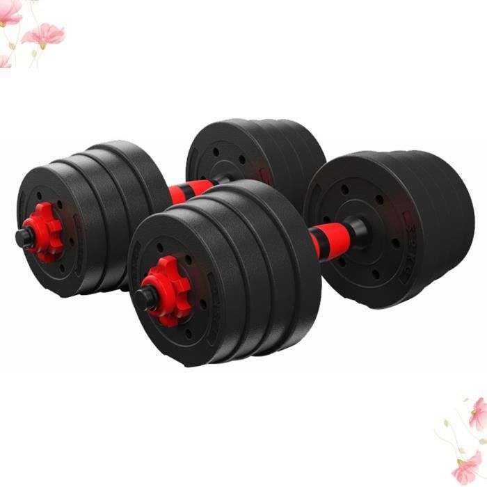Haltere musculation 20kg Kit haltere musculation Poids Ajustable 20KG (Noir) -ekd